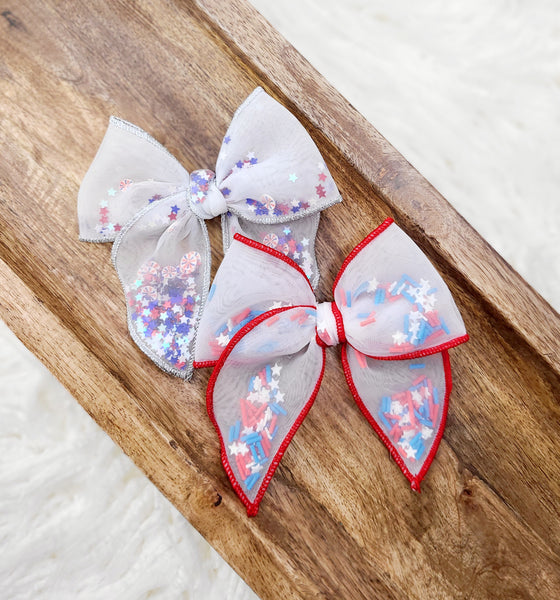 Patriotic Mini Serged Bows