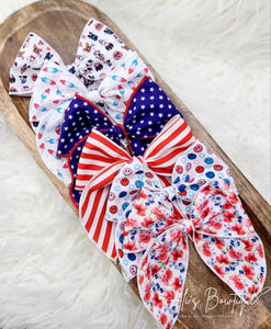 Patriotic Serged Bows