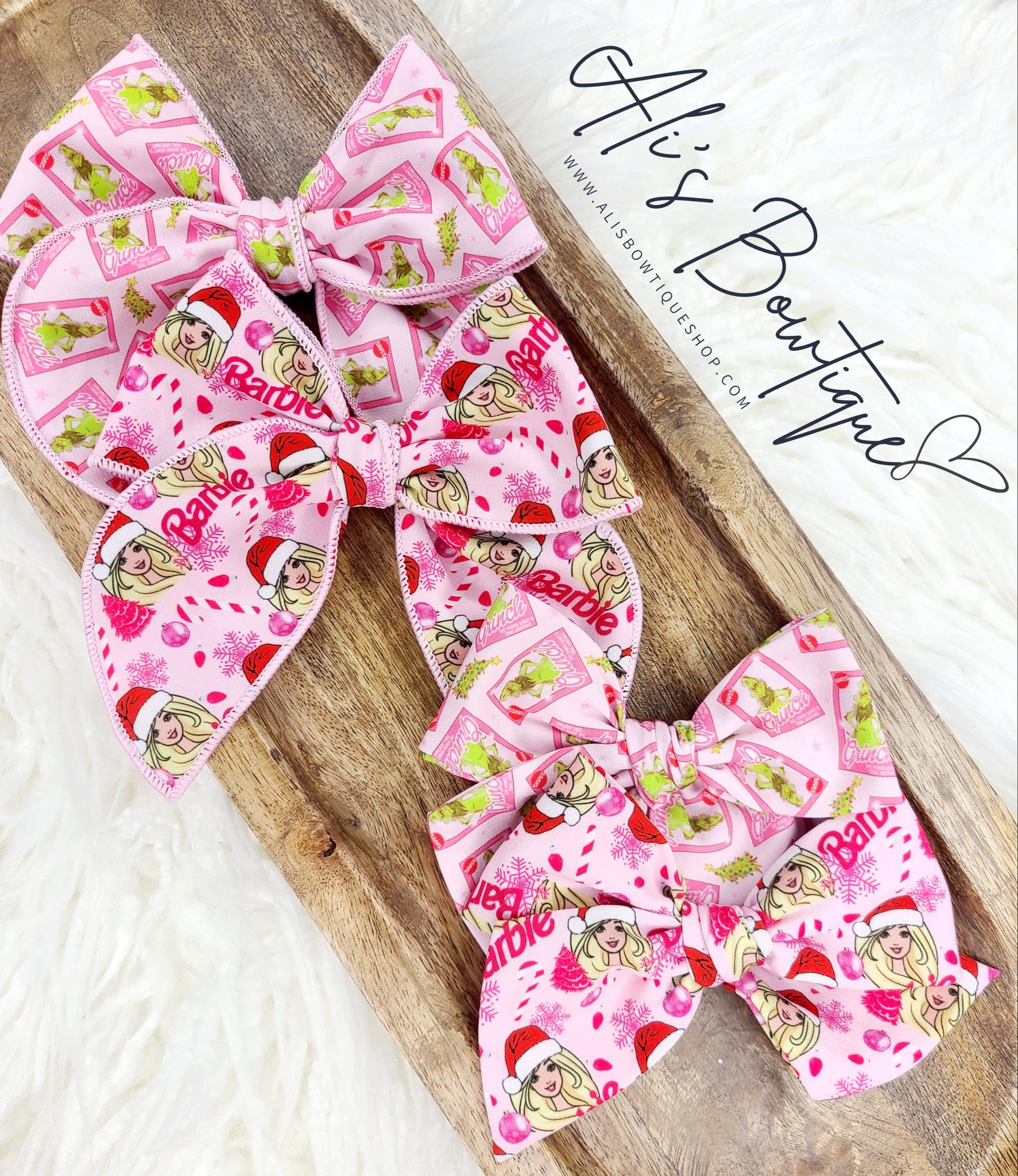 Pink Christmas Handtied Bows