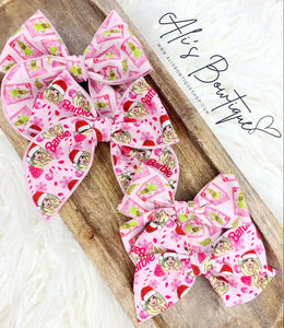 Pink Christmas Handtied Bows